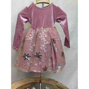 🌙 Bella & Omni Limited Edition Velvet Starry Dress – Size 18-24 Months 🌟